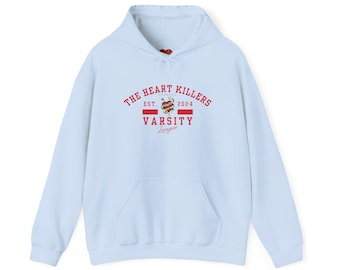 The Heart Killers Varsity Style Unisex Heavy Blend Hooded Sweatshirt, Thai BL, FirstKhaotung, JoongDunk