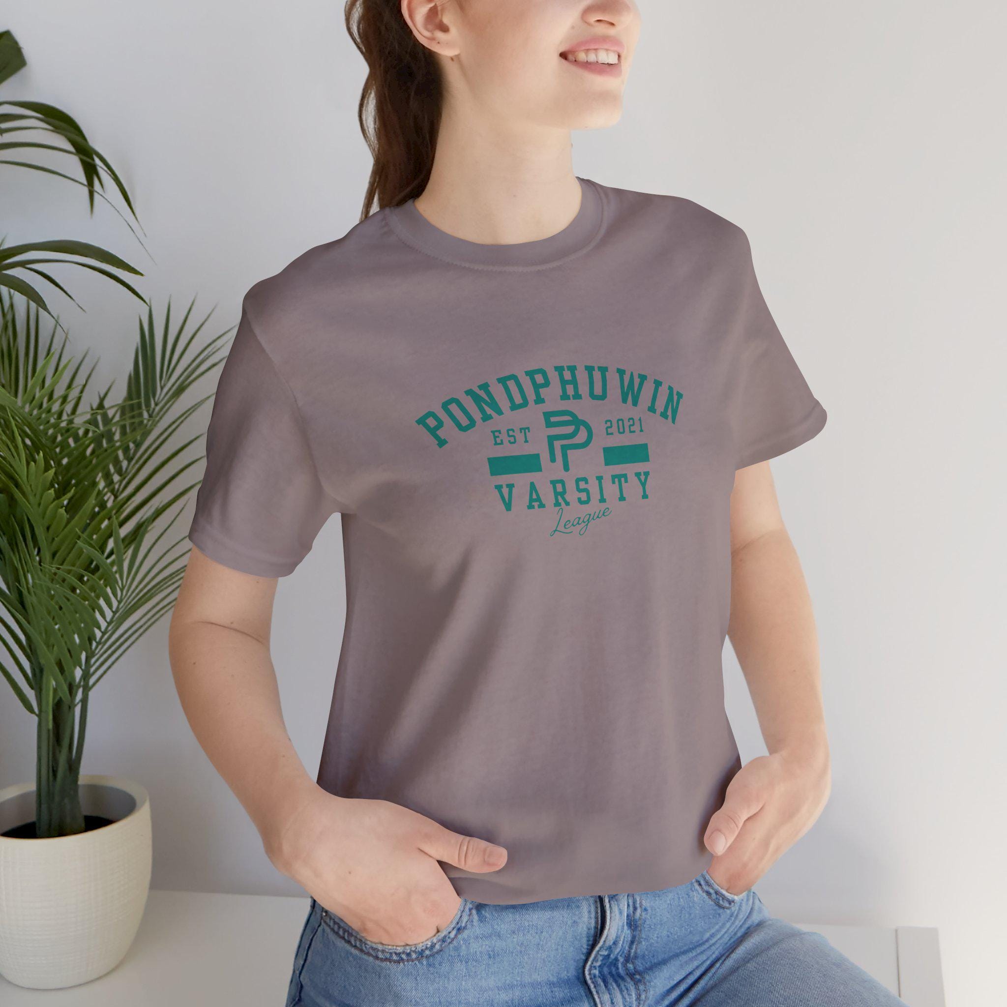 Buy Pondphuwin Logo Varsity Style Unisex Tee, Short Sleeve, BL