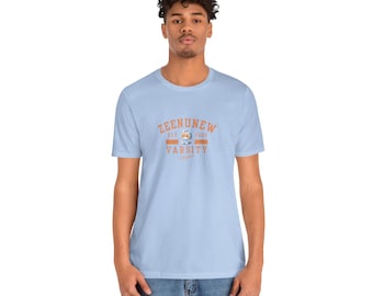 Zeenunew Nongzon Mascot Varsity Style Unisex Tee, Short Sleeve, BL