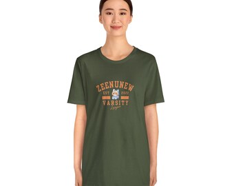 Zeenunew Nongzon Mascot Varsity Style Unisex Tee, Short Sleeve, BL