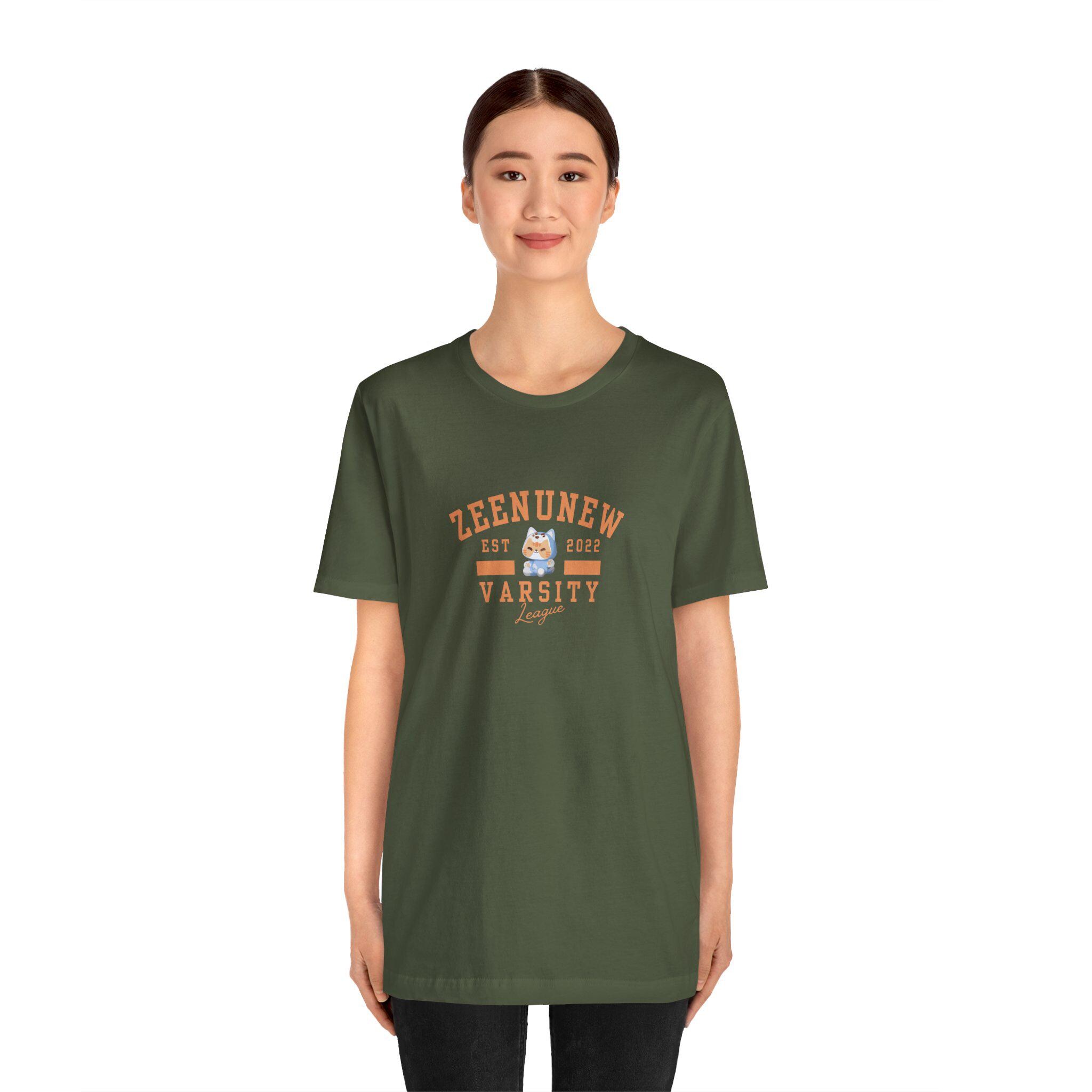 Zeenunew Nongzon Mascot Varsity Style Unisex Tee, Short Sleeve, BL