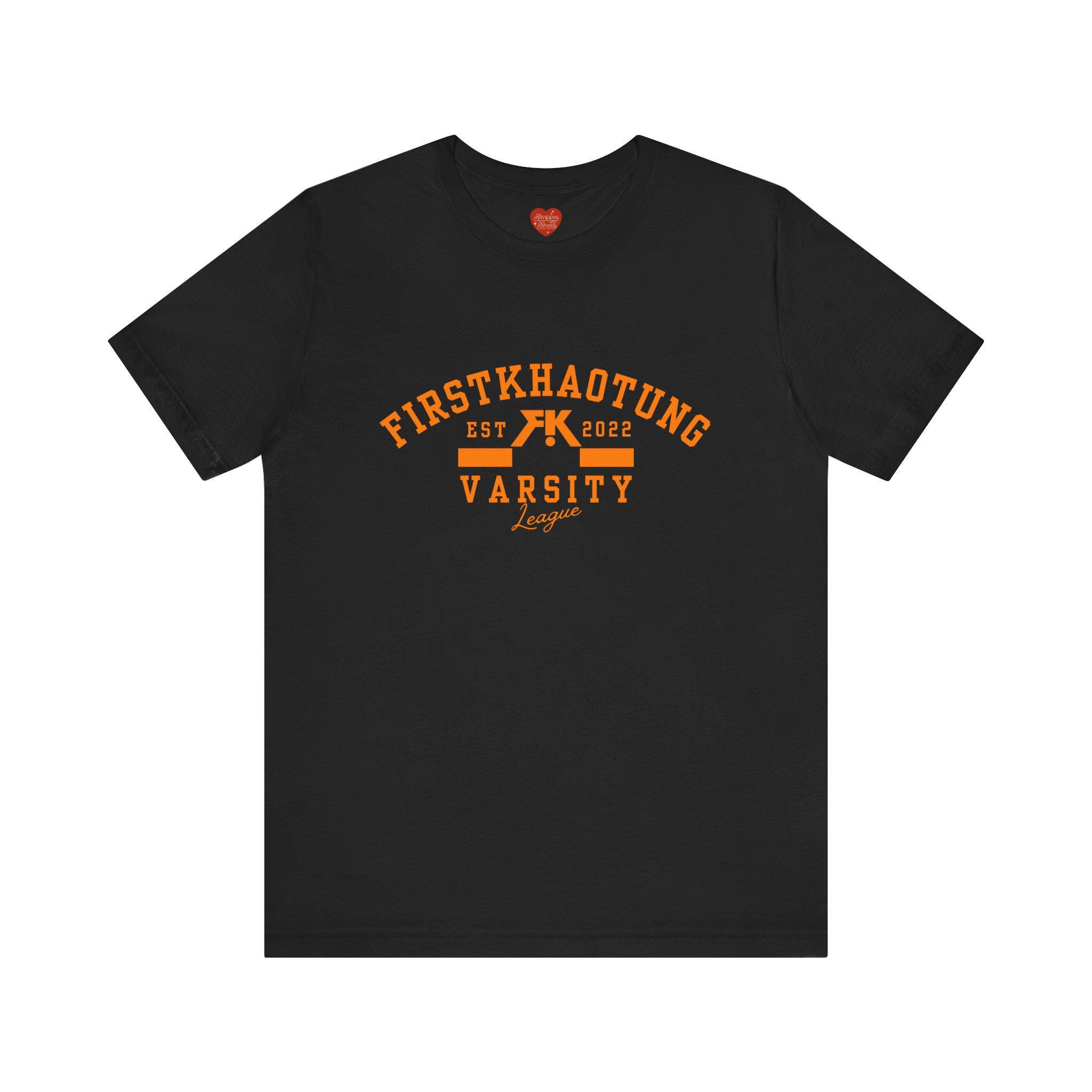 firstkhaotung tシャツ Firstkhaotung Logo Varsity Style Unisex Tee, Short Sleeve