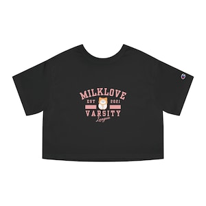 MilkLove Muv Muv Champion Women&#39;s Cropped T-Shirt,Varsity Style, GL Thai