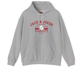 Jack & Joker series Varsity Style Unisex Heavy Blend Hooded Sweatshirt, Thai BL, YinWar