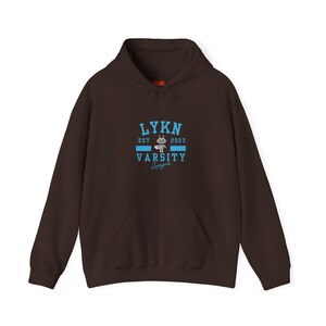 Sudadera con capucha unisex de mezcla pesada estilo universitario LYKN Lykyou, T-pop Dark Chocolate