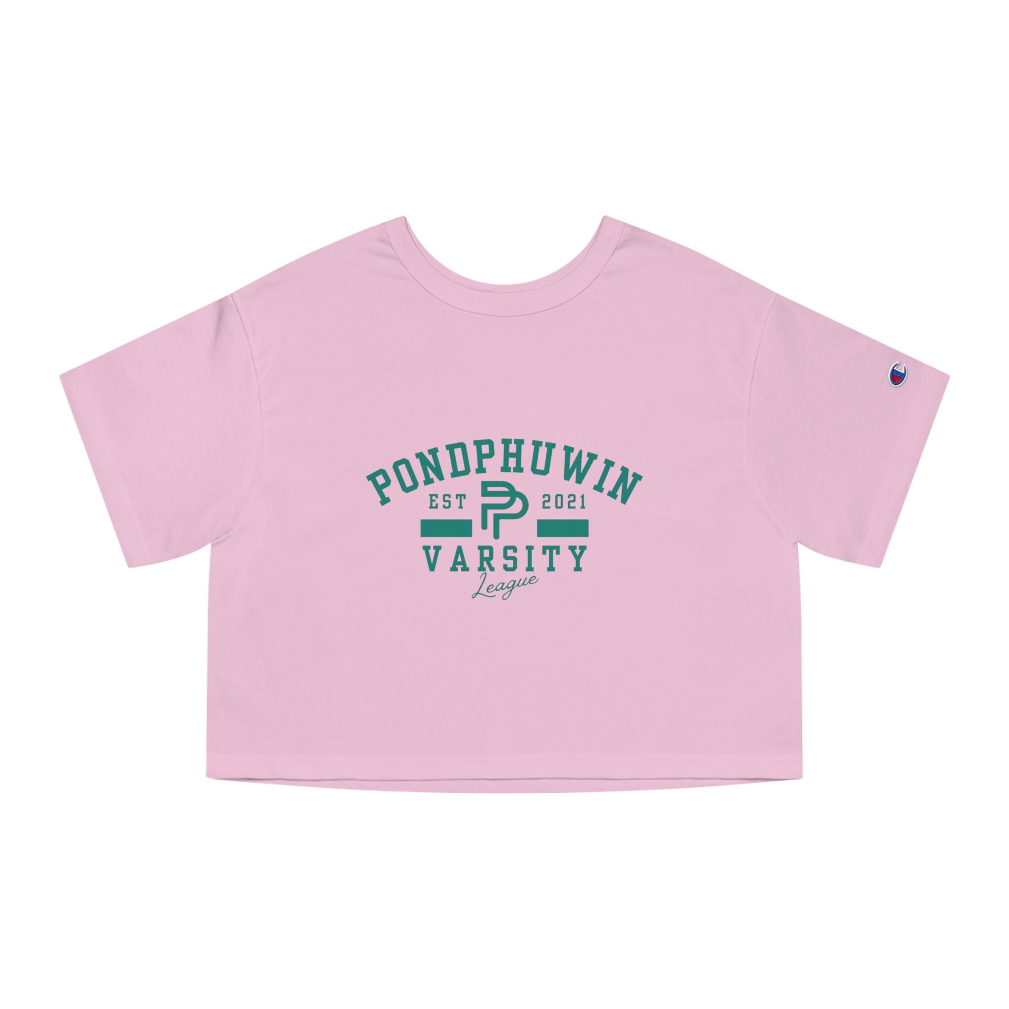 Pondphuwin Logo Champion Women's Cropped T-shirt, Varsity Style