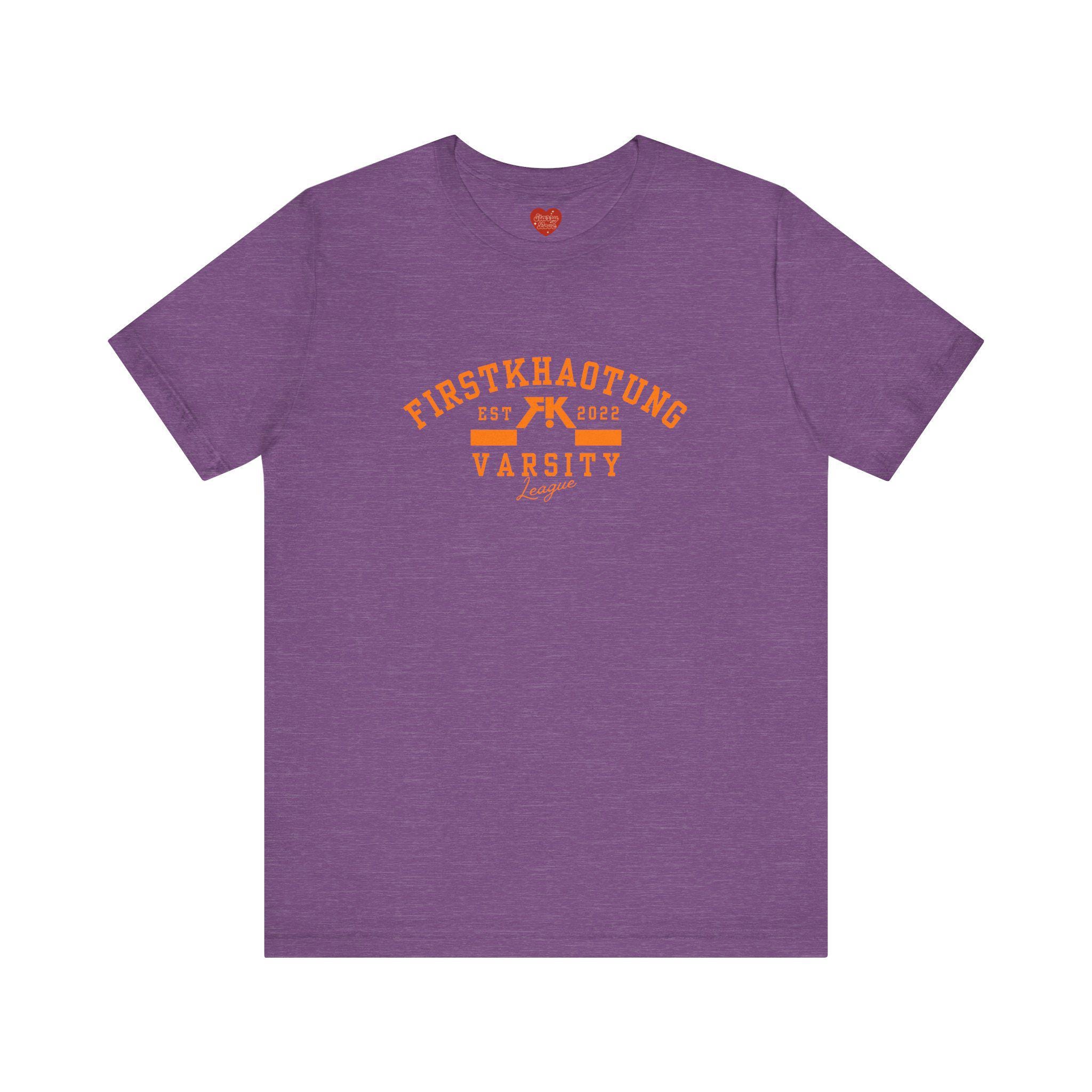 FirstKhaotung Tシャツ Firstkhaotung Logo Varsity Style Unisex Tee, Short Sleeve