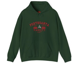 Perthsanta Logo Varsity Style Unisex Heavy Blend Hooded Sweatshirt