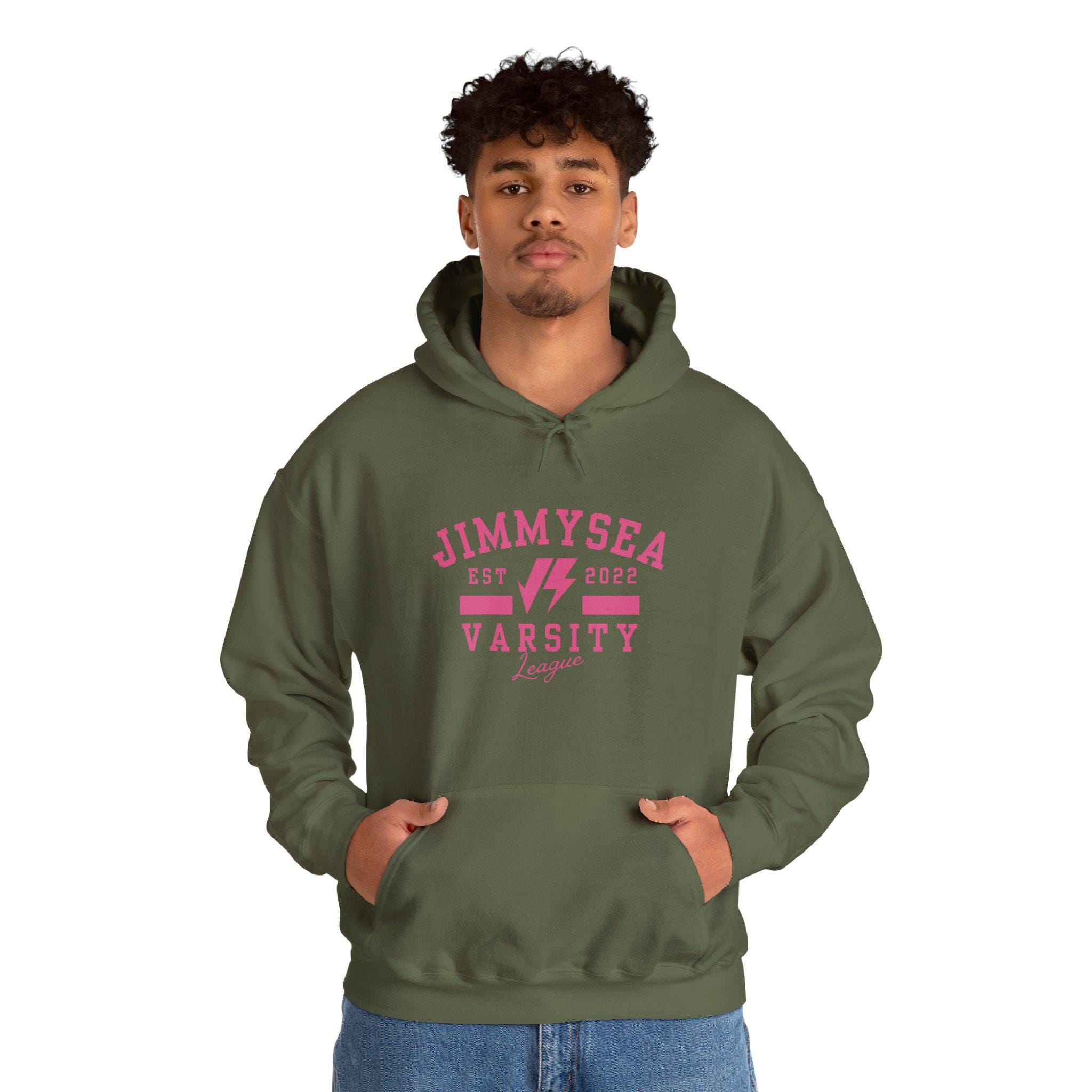 Jimmysea Logo Varsity Style Unisex Heavy Blend Hooded Sweatshirt