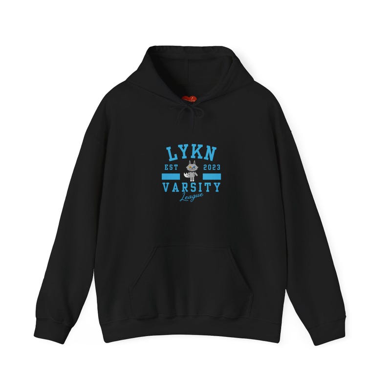 Sudadera con capucha unisex de mezcla pesada estilo universitario LYKN Lykyou, T-pop Black