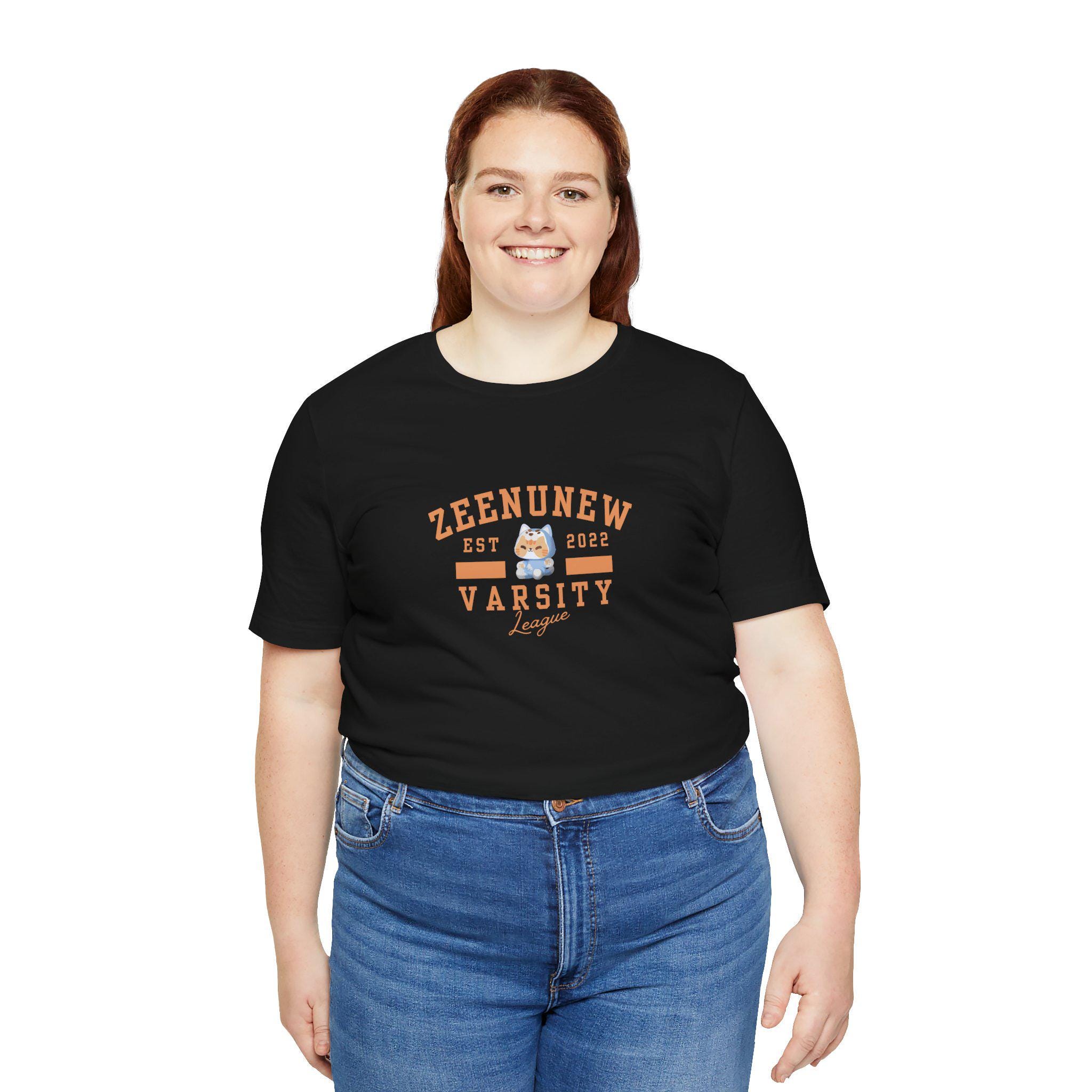 Zeenunew Nongzon Mascot Varsity Style Unisex Tee, Short Sleeve, BL
