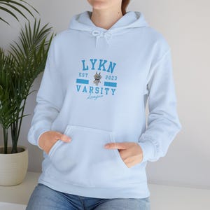 Sudadera con capucha unisex de mezcla pesada estilo universitario LYKN Lykyou, T-pop Light Blue