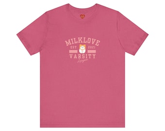 MilkLove Muv Muv Varsity Style Unisex Tee, Short Sleeve, Thai GL