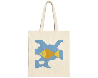 FISH UPON THE SKY トートバッグ GMM PONDPHUWIN Fish Upon the Sky Cotton Canvas Tote Bag, Thai BL Series