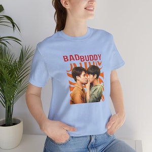 Bad Buddy the series Retro Style Unisex Tee, Short Sleeve, Thai BL, PatPran