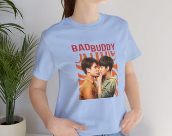 Bad Buddy the series uniseks T-shirt in retrostijl, korte mouw, Thai BL, PatPran