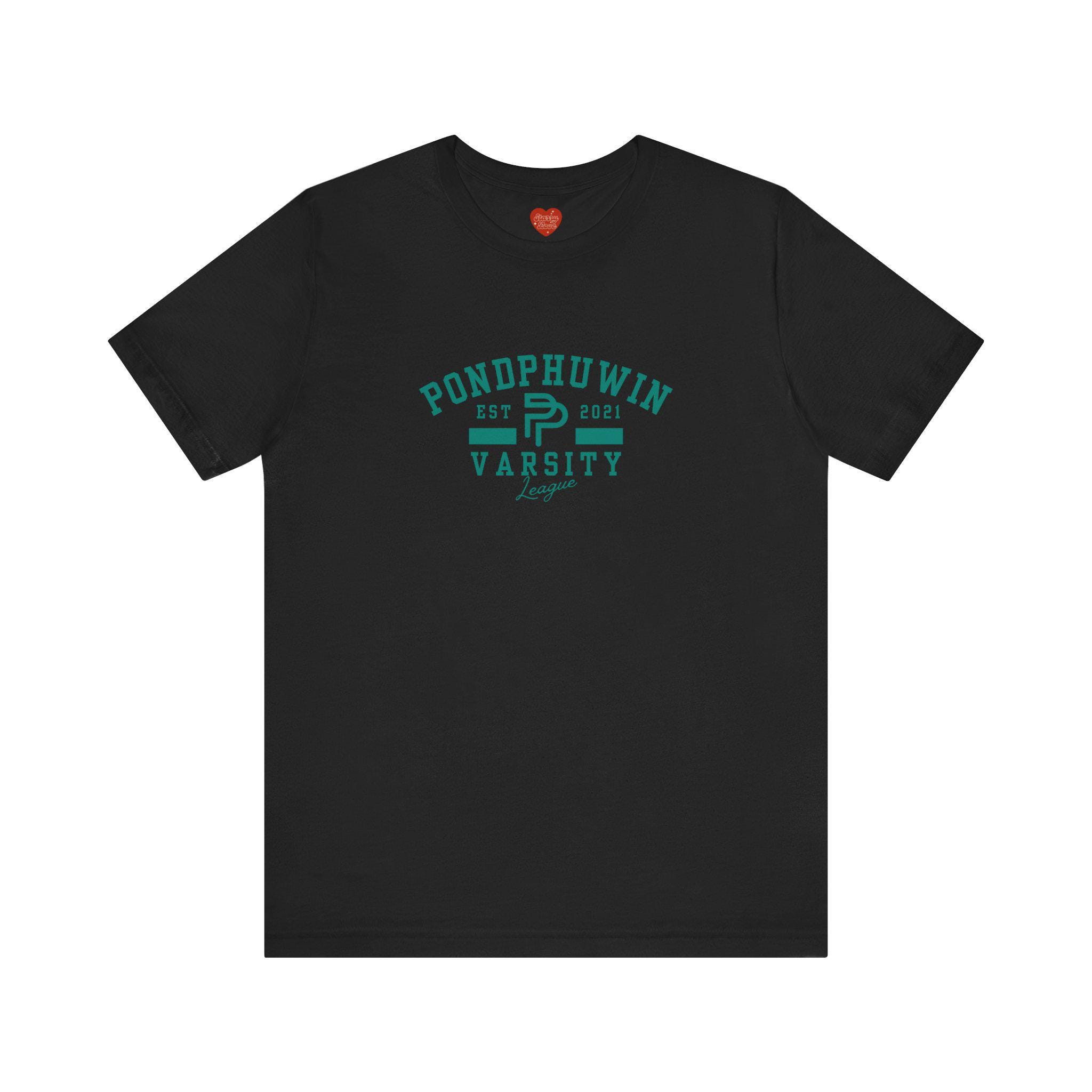 Buy Pondphuwin Logo Varsity Style Unisex Tee, Short Sleeve, BL