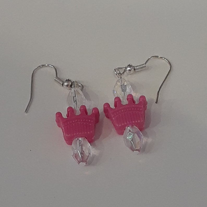 PRINCESS/_Little Girls Bracelet and Earrings/_Purple Crown/_Sequin Bead/_Ready to Ship