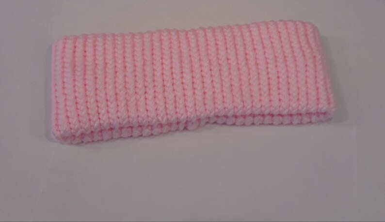 Free Fingerless Gloves/_Ear Warmer Set Loom Knit/_Baby Pink/_Ready to Ship