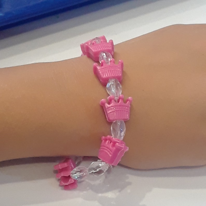 PRINCESS/_Little Girls Bracelet and Earrings/_Purple Crown/_Sequin Bead/_Ready to Ship