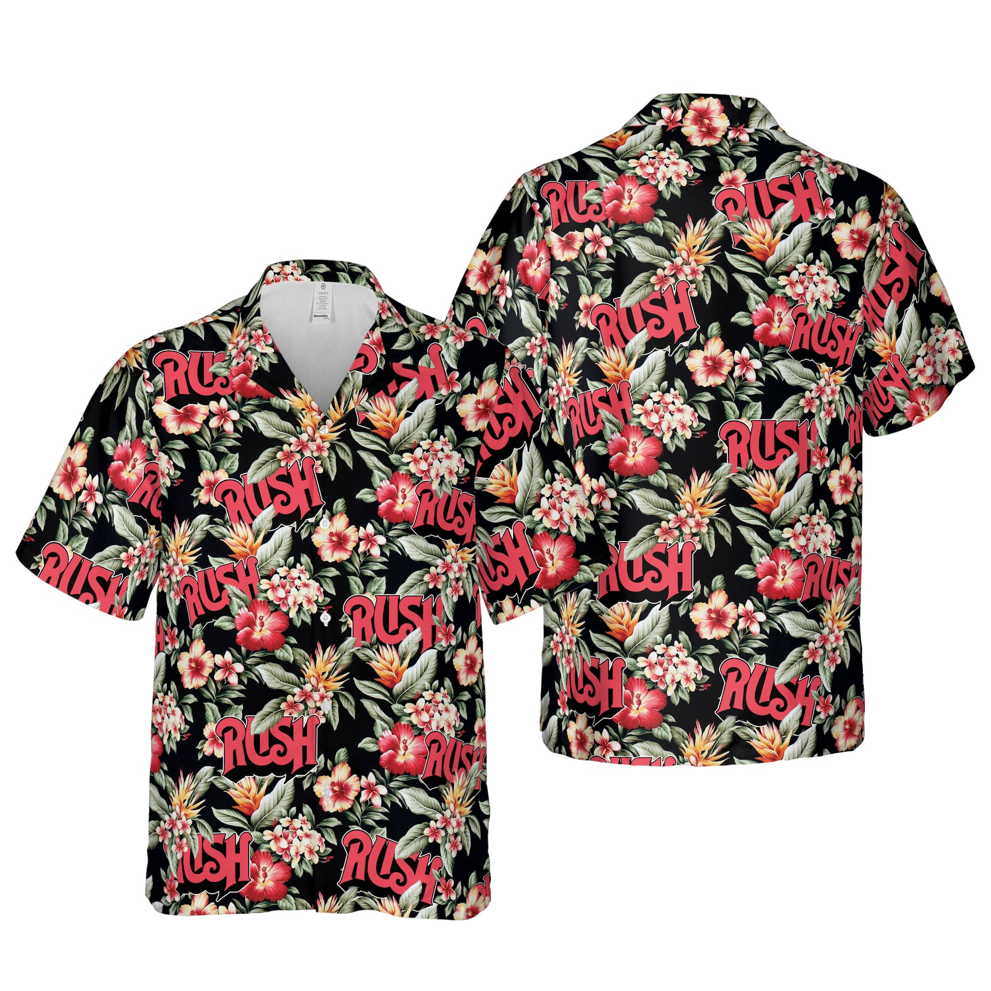 Rush Hawaiian Shirts, Rush Band Button Up  Hawaiian Shirt