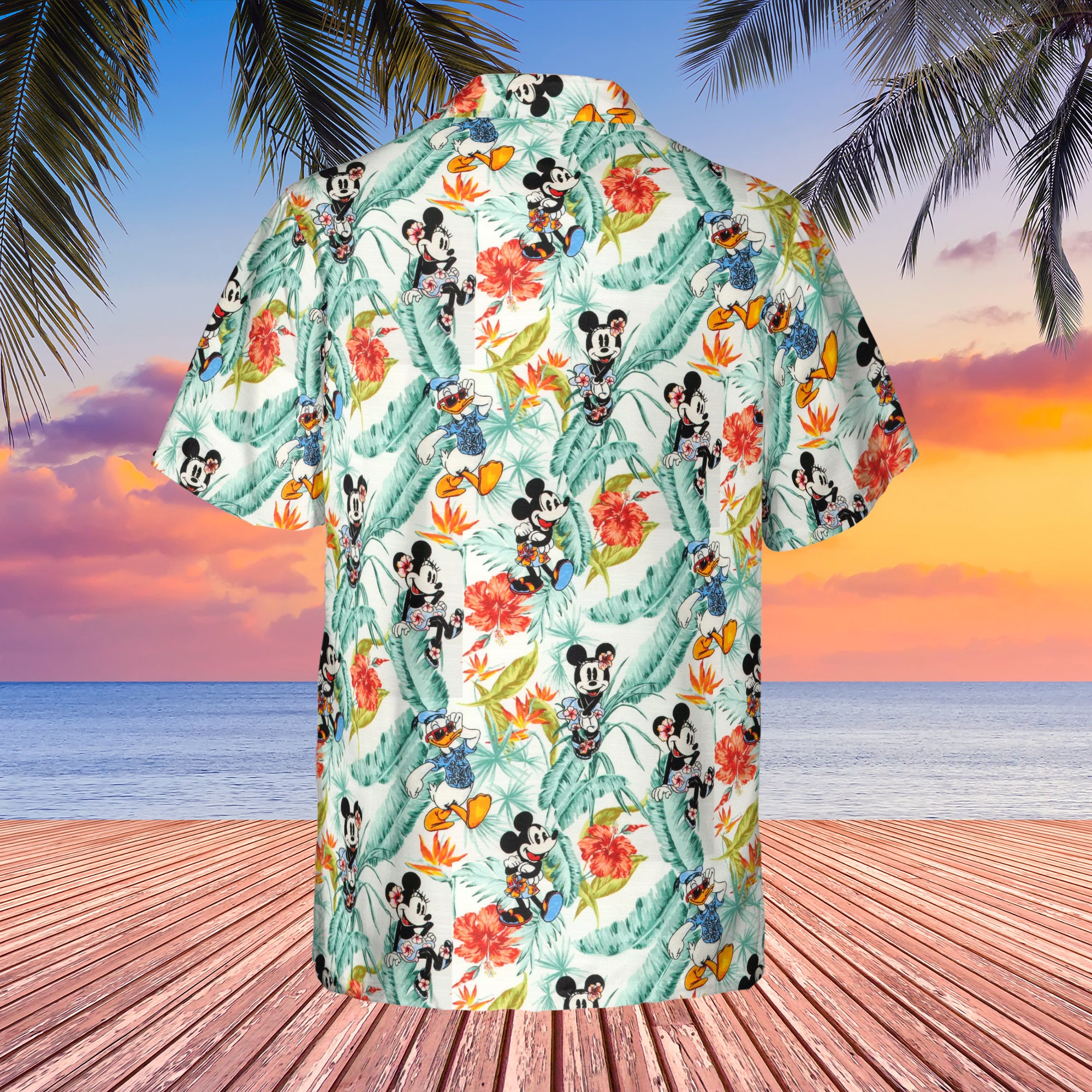 Mickey Minnie Donald Duck Tropical Hawaiian 2022 Shirt, Disney World Hawaiian