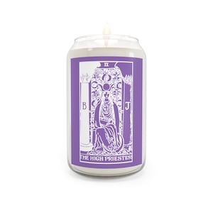 Purple High Priestess Tarot Card Candle, Classic Divination, 13 75oz, Pamela Smith Artwork, Scented Candle for Relaxation, Meditation