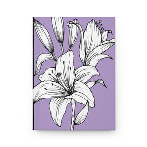 The Lily, Purple Hardcover Notebook, Matte Cover, Gift for Tarot and Oracle Lovers, Lily Card Journal, Lenormand Journal
