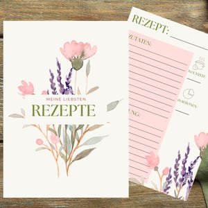 Recipe template with cover sheet for printing - Digital download - for the recipe folder - Cook book to design yourself - PDF file