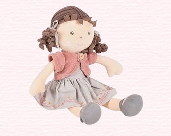 Personalized Cloth Organic Rose Doll | Baby's First Doll | Doll for Baby Girl | Rag Doll |