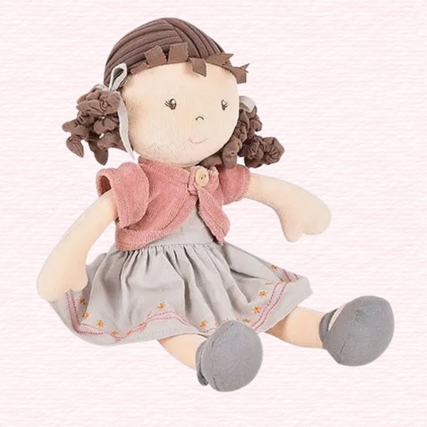 Personalized Cloth Organic Rose Doll | Baby's First Doll | Doll for Baby Girl | Rag Doll |