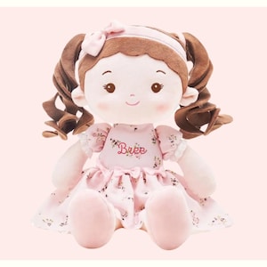 Personalized Plush Cloth Rag Doll First Baby Doll Personalized for Baby Girl