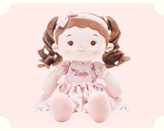 Personalized Plush Cloth Rag Doll First Baby Doll Personalized for Baby Girl Toddler Gift