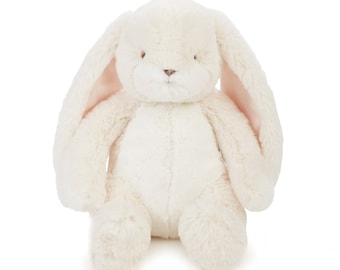 Little Nibbles  Personalized Embroidered Cream Bunny Keepsake Plush Stuffed Animal 12 inch