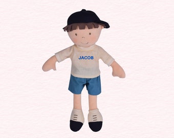 Brother Personalized Soft Doll |  Boy Soft Doll | Boy Rag Doll | Baby's First Boy Doll