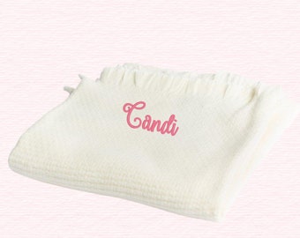 Personalized Ivory Grain of Rice Baby Blanket/ Personalized Baby Gift/ Cuddle / Baby Shower Gift/ Soft Baby Blanket/ Security Blanket