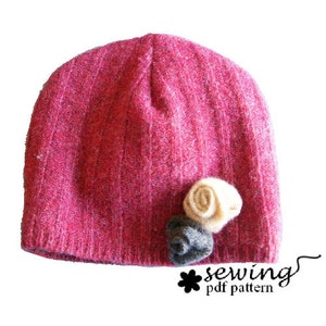 Upcycled Hat PDF Pattern 2 or 4 panel design baby to adult sizes image 1