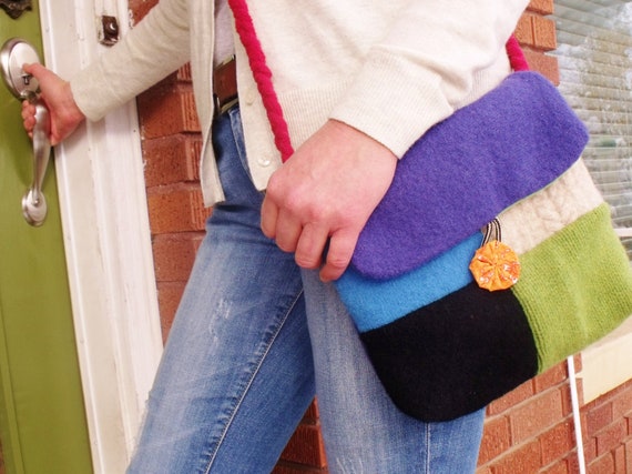 Hip Messenger Bag cross Body Strap Recycled Wool Sweater PDF Pattern Etsy Canada