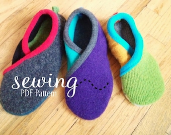 Upcycled Crossover Slippers- PDF Pattern Sizes: Youth 13,1-3  Women 4-13  Men 3-12