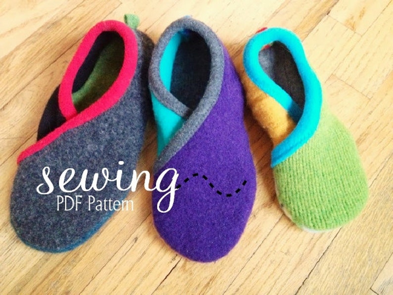 Upcycled Crossover Slippers PDF Pattern Sizes: Youth 13,1-3 Women 4-13 Men 3-12 image 1