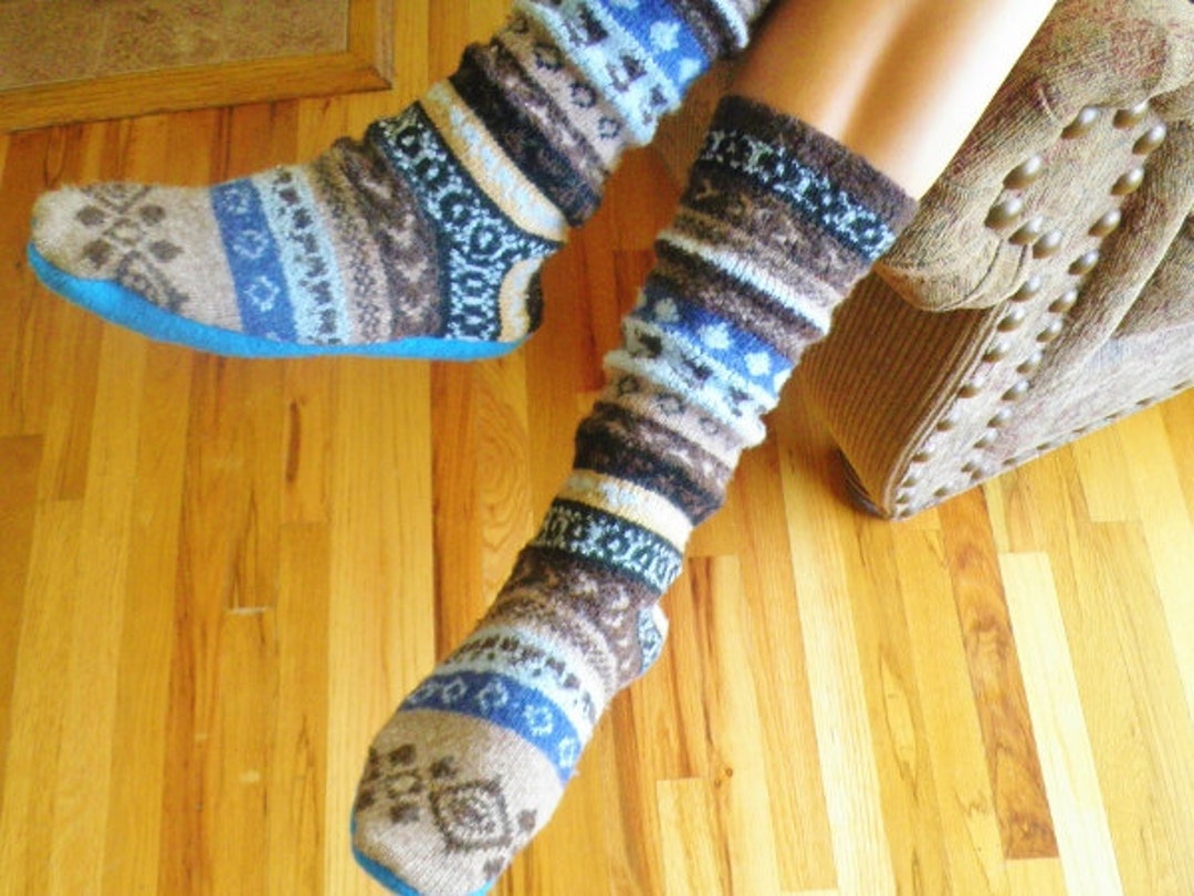 Sweater Slipper Socks and Boot Socks Child Large to Adult Men Pdf Sewing Pattern