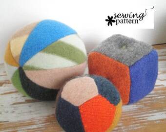 Upcycled Sweater Balls and Blocks - PDF Pattern