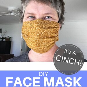 Face Mask PDF Sewing Pattern/ ITS A CINCH/Filter Pocket/Nose Wire/Comfortable Knit Ties/Four Layer Protection image 7