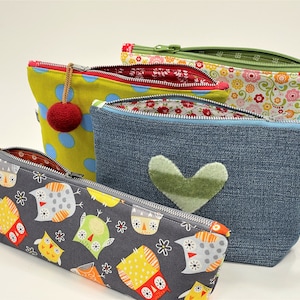 Zipper Pouch PDF Sewing Pattern Beginner Friendly Project Cosmetic Bag Zipper Clutch image 1