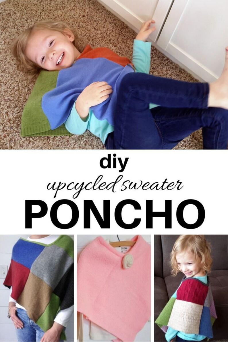 Child Patchwork Poncho PDF Sewing Pattern Sizes 6 months to girl 14 INSTANT DOWNLOAD image 5