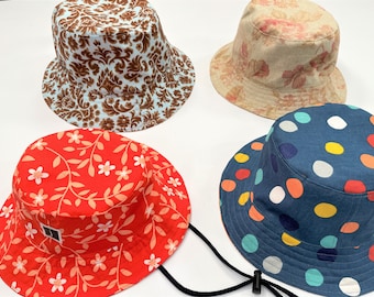 Bucket Hat BUNDLE PDF Sewing Pattern - Reversible - 8 Sizes (baby to adult large)