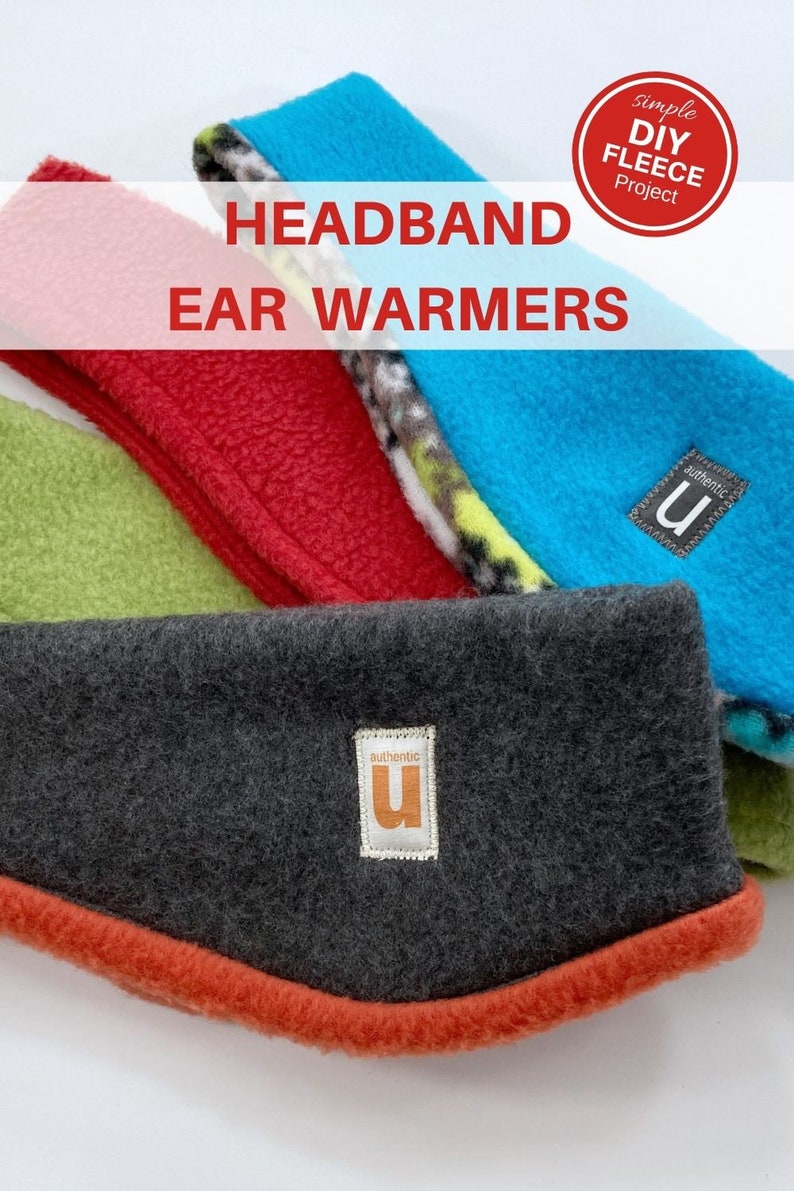 Fleece Headband Ear Warmers PDF Sewing Pattern Printable 5 Sizes image 5