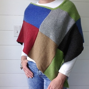 Women&#39;s Patchwork Poncho - PDF Printable sewing PATTERN