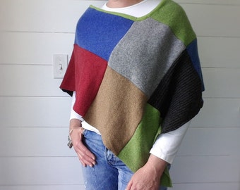 Women's Patchwork Poncho - PDF Printable sewing PATTERN