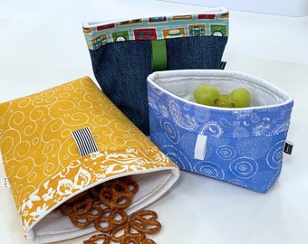 Snack Bag - PDF Sewing Pattern - Reusable/Washable (Two Sizes)